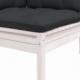 vidaXL 2-osobowa sofa ogrodowa z poduszkami, białe drewno sosnowe 5