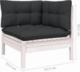 vidaXL 2-osobowa sofa ogrodowa z poduszkami, białe drewno sosnowe 7