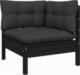 vidaXL 2-osobowa sofa ogrodowa z poduszkami, czarna, drewno sosnowe 2