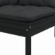 vidaXL 2-osobowa sofa ogrodowa z poduszkami, czarna, drewno sosnowe 5
