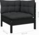 vidaXL 2-osobowa sofa ogrodowa z poduszkami, czarna, drewno sosnowe 7