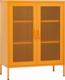 vidaXL Szafka, musztardowa, 80x35x101,5 cm, stalowa 1