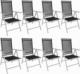 Tectake 8 x Krzesło ogrodowe składane - czarny/srebrny 1