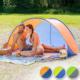 Tectake Namiot plażowy muszla pop up Jasmin - szary/zielony 1