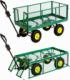 Tectake Wózek transportowy ogrodowy z półką maks. 550 kg - zielony 4