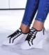 Pantofelek24 Damskie trampki z materiału Białe /F8-2 10472 S215/ 40 1