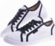 Pantofelek24 Damskie trampki z materiału Białe /F8-2 10472 S215/ 40 7
