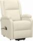 vidaXL Masujący fotel podnoszony, rozkładany, kremowy, tkanina 2