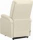 vidaXL Masujący fotel podnoszony, rozkładany, kremowy, tkanina 4