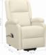 vidaXL Masujący fotel podnoszony, rozkładany, kremowy, tkanina 8