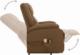 vidaXL Masujący fotel podnoszony, rozkładany, brązowy, tkanina 5
