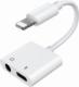 Adapter USB Joyroom Lightning - Jack 3.5mm + Lightning Biały  (6956116718978) 1