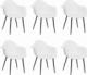 vidaXL Krzesła stołowe, 6 szt., białe, PP 2