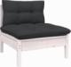 vidaXL 2-osobowa sofa ogrodowa z poduszkami, biała, drewno sosnowe 2