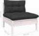 vidaXL 2-osobowa sofa ogrodowa z poduszkami, biała, drewno sosnowe 7
