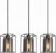 Lampa wisząca Italux Druciana LAMPA wisząca KALULA PND-78901-3-BK+SG Italux industrialny zwis do jadalni czarna 1