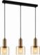 Lampa wisząca Italux Wisząca LAMPA loft SANTIA PND-65342-3-BRO+AMB Italux szklany ZWIS kaskada na listwie mosiądz 1