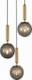Lampa wisząca Italux Loftowa LAMPA wisząca RAVENA PND-2324-3A BRO+SG Italux szklana OPRAWA balls ZWIS kaskada kule mosiądz przydymione 2