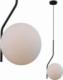 Lampa wisząca Italux Loftowa LAMPA wisząca CARIMI PND-3300-1-BK metalowa OPRAWA szklany ZWIS kula grafitowa biała 1