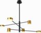 Lampa wisząca Italux Sufitowa LAMPA modernistyczna REMDAL PND-16374-6-BK-GD-4K Italux metalowa OPRAWA molekuły LED 36W 4000K sticks czarne złote 1