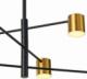 Lampa wisząca Italux Sufitowa LAMPA modernistyczna REMDAL PND-16374-6-BK-GD-4K Italux metalowa OPRAWA molekuły LED 36W 4000K sticks czarne złote 1