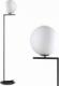 Lampa podłogowa Mdeco Stojąca LAMPA podłogowa CONDI MLM-7475/1 BL MDECO loftowa OPRAWA szklana kula ball czarna biała 1