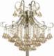 Lampa podłogowa Mdeco LAMPA podłogowa ELM6248/4F 21QG MDECO glamour OPRAWA stojąca z kryształkami szklana mosiądz bursztynowa 3
