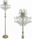 Lampa podłogowa Mdeco LAMPA stojąca ELM6248/4F 21QG+TR MDECO szklana OPRAWA z kryształkami podłogowa glamour mosiądz przezroczysta 1