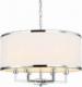 Lampa wisząca Orlicki Design Okrągła LAMPA wisząca Casa Cromo M klasyczna OPRAWA abażurowy ZWIS na łańcuchu kremowy chrom 1