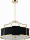Lampa wisząca Orlicki Design LAMPA wisząca Stanza Gold Nero M Orlicki Design okrągła OPRAWA w stylu klasycznym abażurowa czarna złota 2