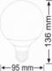 Polux Żarówka PLATINUM 303868 Polux E27 G95 LED 12W 1055 lm 230V kulka biała ciepła 3000K 3