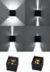 Kinkiet Sollux Kinkiet LAMPA przyścienna elewacyjna SOL SL545 kwadratowa OPRAWA metalowa LED 6W 3000K kostka cube IP54 czarna 3