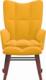 vidaXL vidaXL Fotel bujany z podnóżkiem, musztardowy, obity aksamitem 3