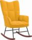 vidaXL vidaXL Fotel bujany z podnóżkiem, musztardowy, obity aksamitem 6