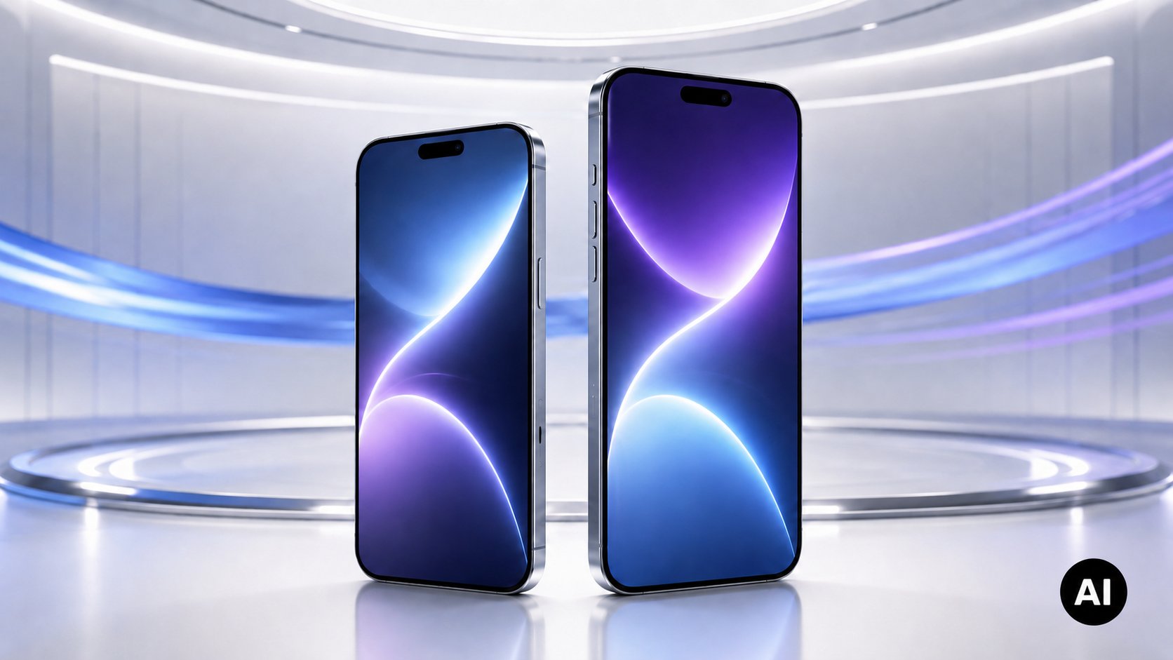 Wizualizacja iPhone’a 18 Pro i iPhone’a 18 Pro Max widzianych od tyłu