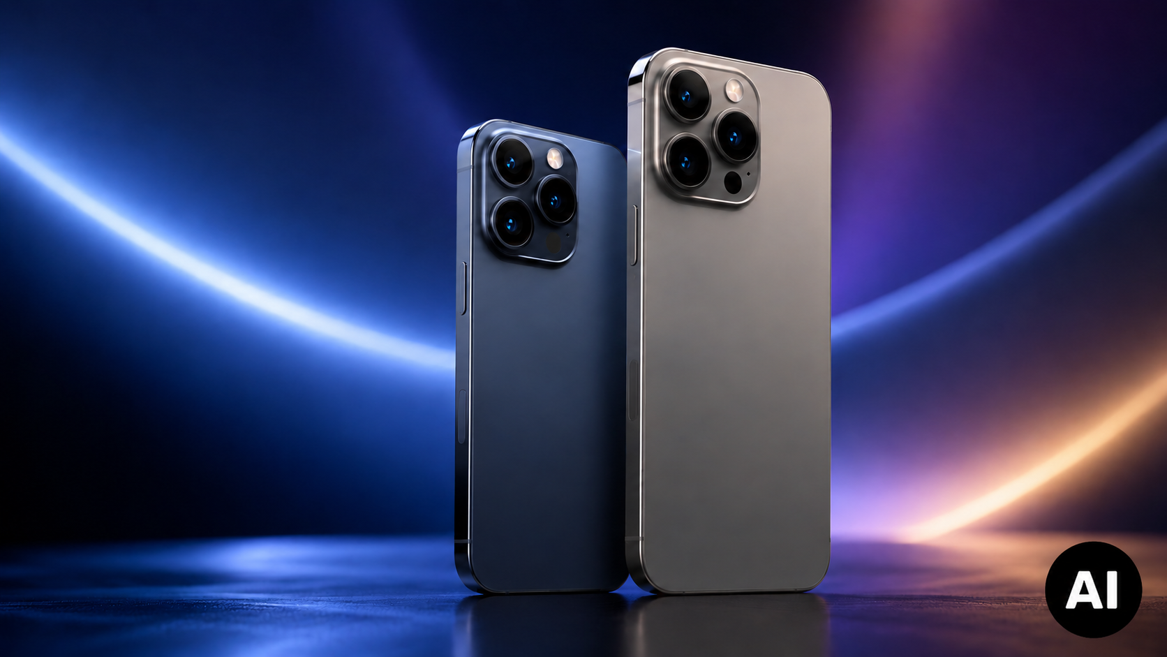 Wizualizacja iPhone’a 18 Pro i iPhone’a 18 Pro Max widzianych od przodu