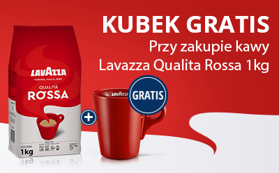 Przy zakupie kawy Lavazza Qualita Rossa 1 kg otrzymasz kubek gratis!