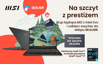 Kup laptopa MSI i odbierz voucher do sklepu Skalnik!