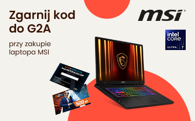 Zacznij z przewagą! Kup laptop MSI i odbierz kod do G2A!