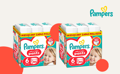 Postaw na pieluchy Pampers w dwupaku